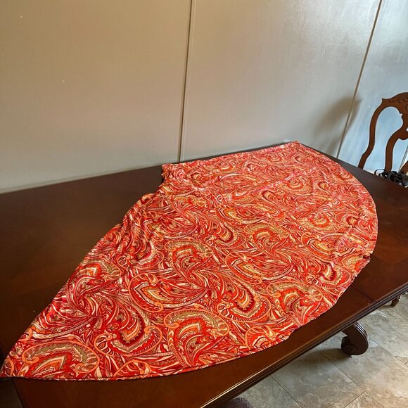 Ashley Stewart Paisley Print Dress 22/24 Vibrant Red & Orange short sleeves - Picture 7 of 9